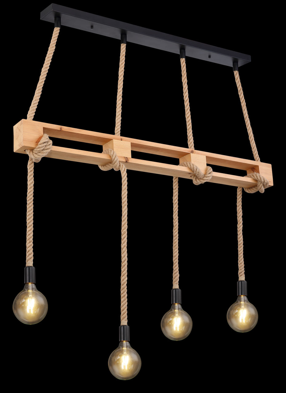 Globo Lighting - ULLEU - Hängeleuchte Metall schwarz, 4x E27