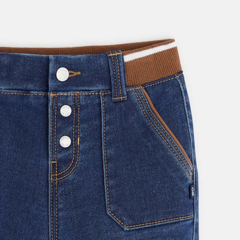 Pantalon denim knitlook bleu bébé garçon