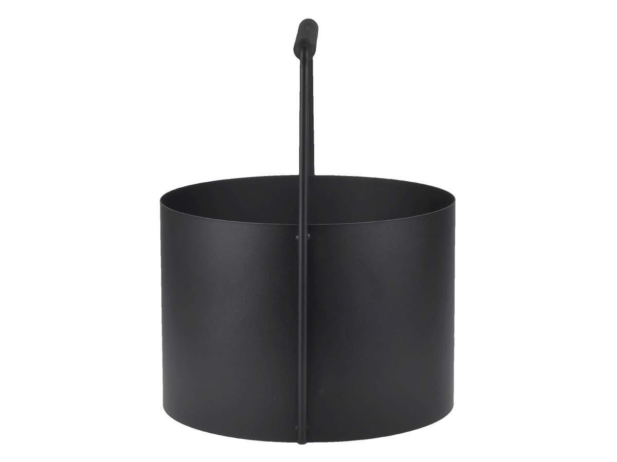 blomus Kaminholzkorb Ashi, Ø 35cm, Brennholzkorb aus Metall mit Holzgriff aus Eiche