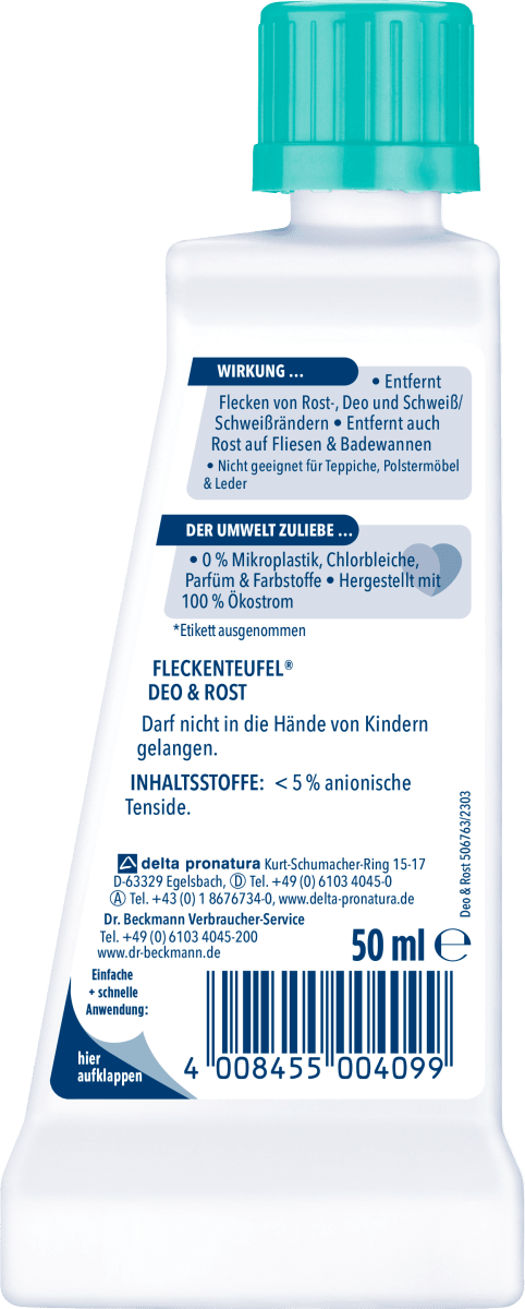 Fleckenentferner Fleckenteufel Rost & Deo, 50 ml