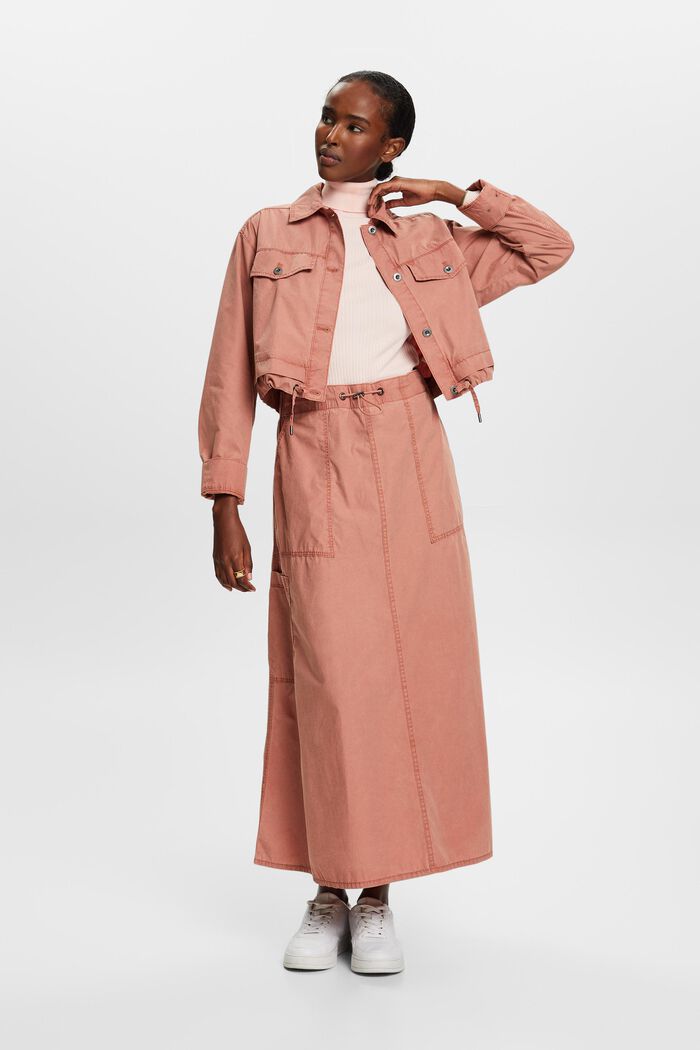 Cropped-Jacke aus Baumwollcanvas zum Binden