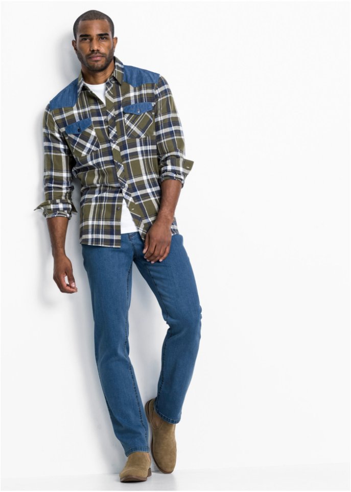 Regular Fit Stretch-Jeans, Straight mit recyceltem Polyester (2er Pack)