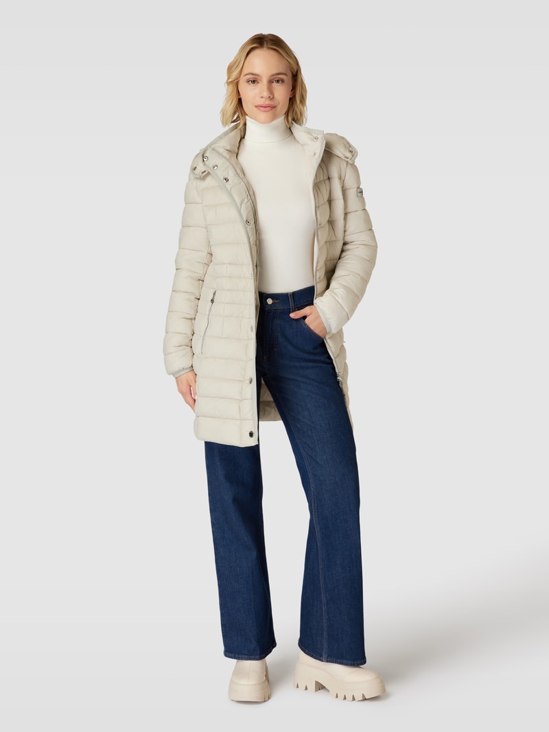 Steppjacke mit Kapuze Modell 'LAURA MAY' in kitt