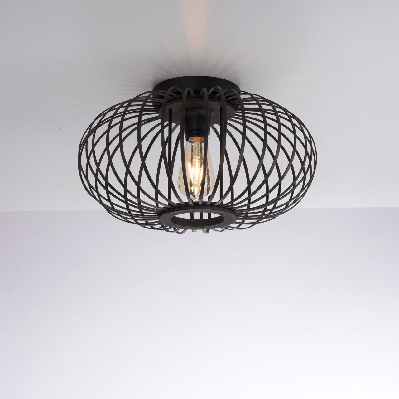 JUST LIGHT LeuchtenDirekt Deckenleuchte RACCOON,, 1xE27 max. 40 Watt exkl., Innenleuchte, IP20 Bambus