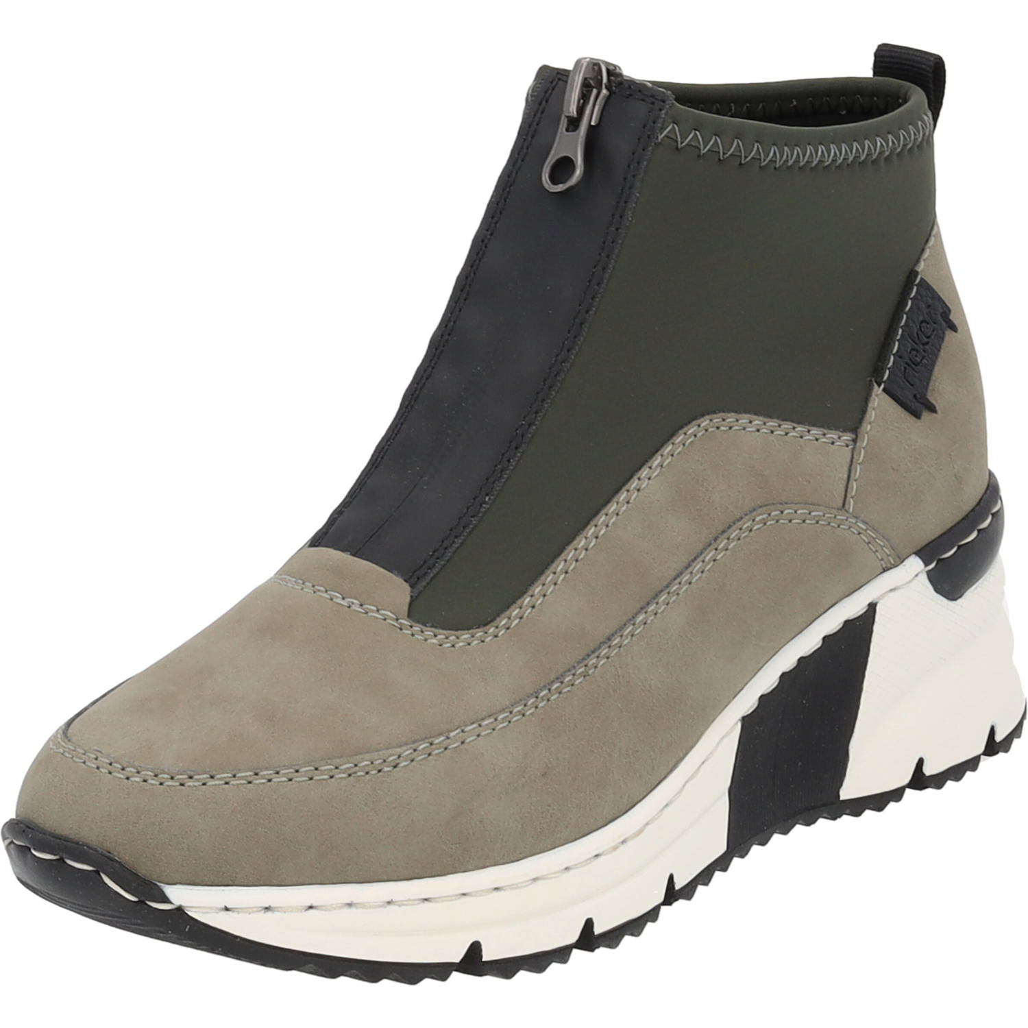 Rieker N6352, Stiefeletten, Damen, Grün (pesto/schwarz)
