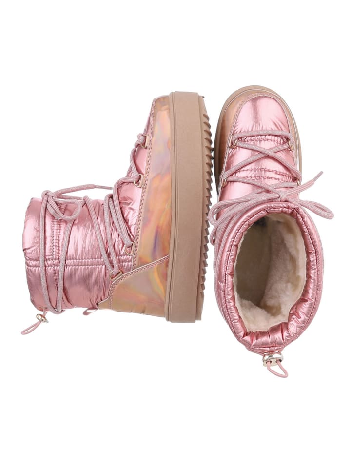 Ital-Design Stiefelette in Pink günstig kaufen 30