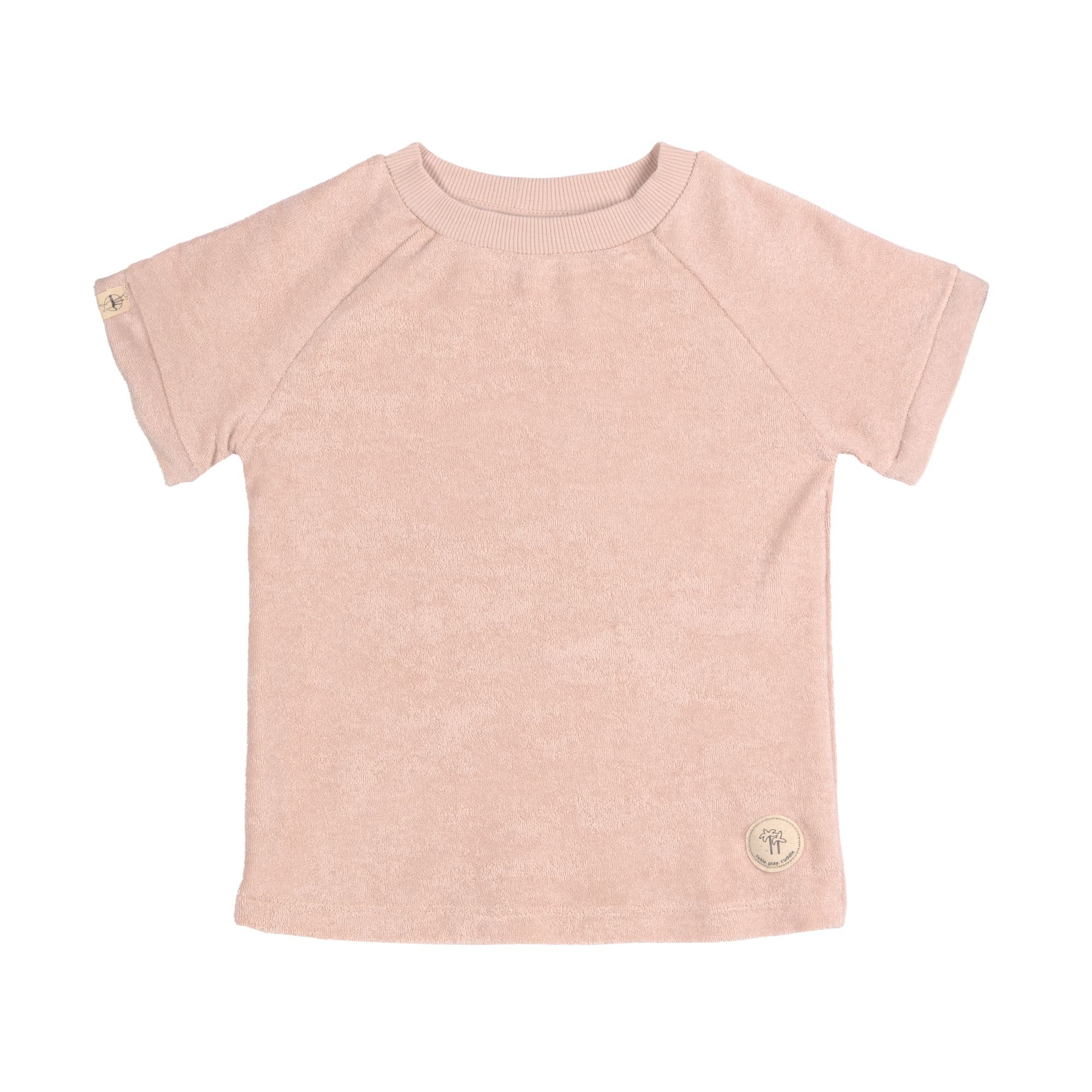 Frottee T-Shirt Kinder - Powder Pink, Rosa