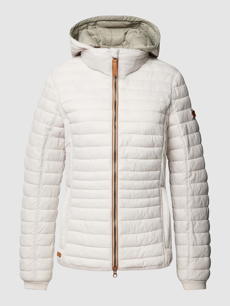 Steppjacke mit Label-Details in kitt