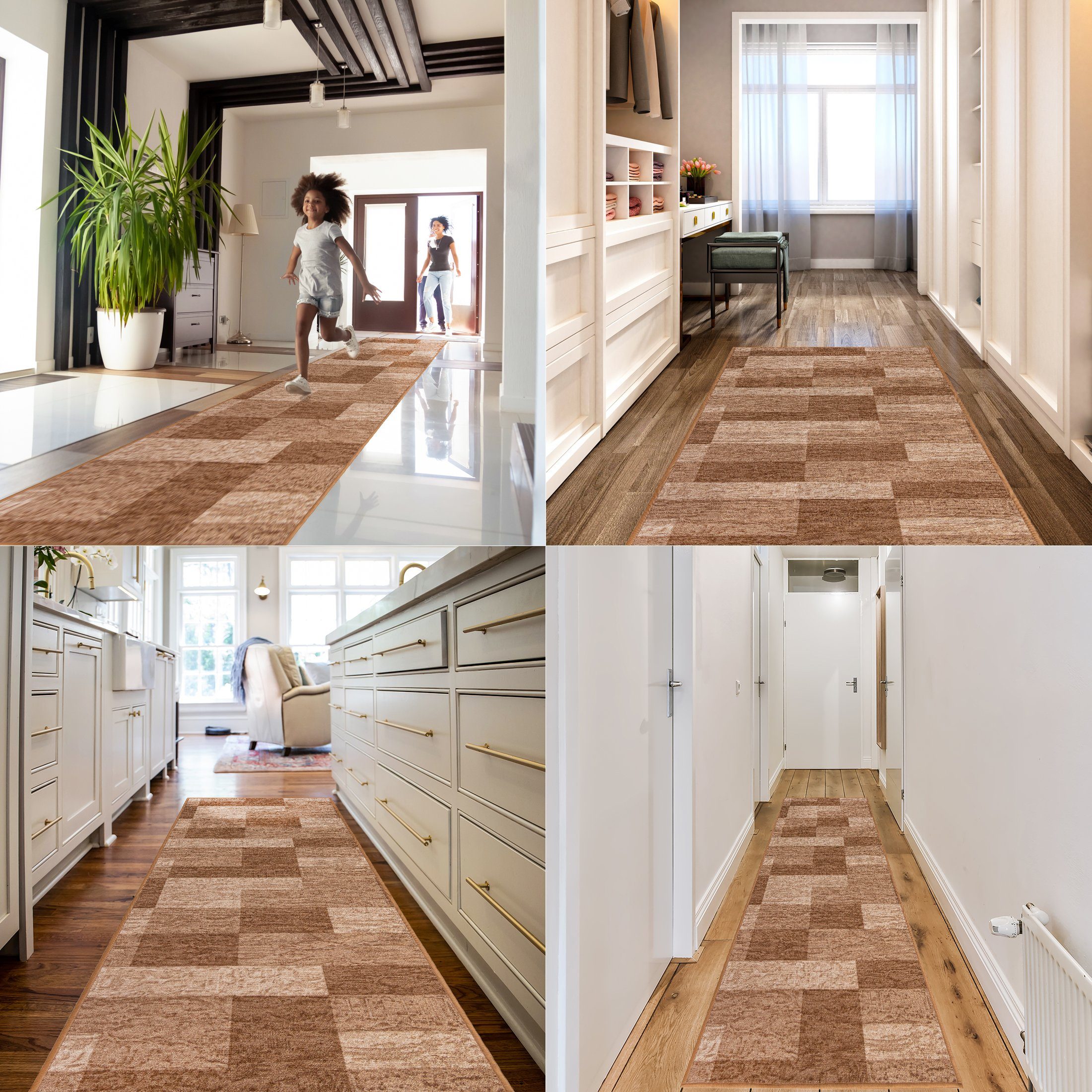 Läufer Läufer Teppichläufer Brücke - Vorzimmer Küche - Beige, Mazovia, 67 x 125 cm, Kurzflor, Rutschfest, Meterware, Verschiedene Größen