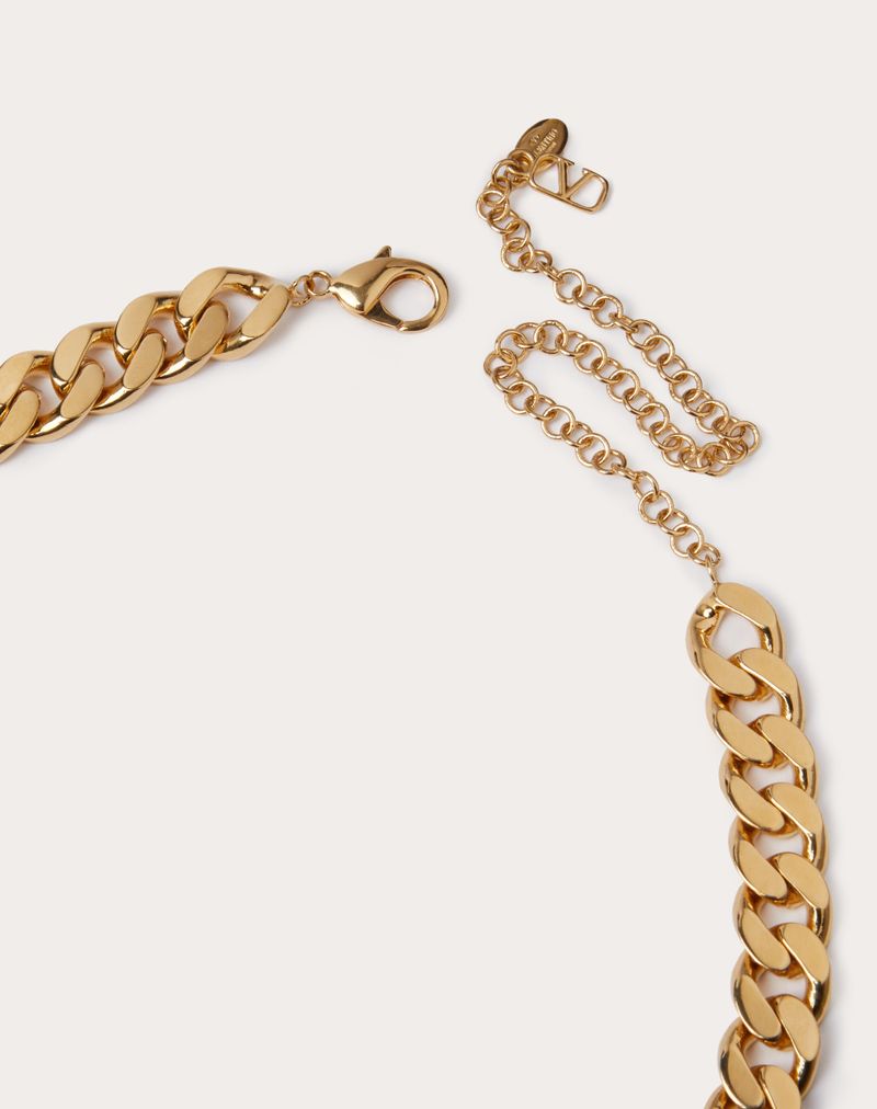 VLOGO KÆDEHALSKÆDE I METAL OG SWAROVSKI® KRYSTALER