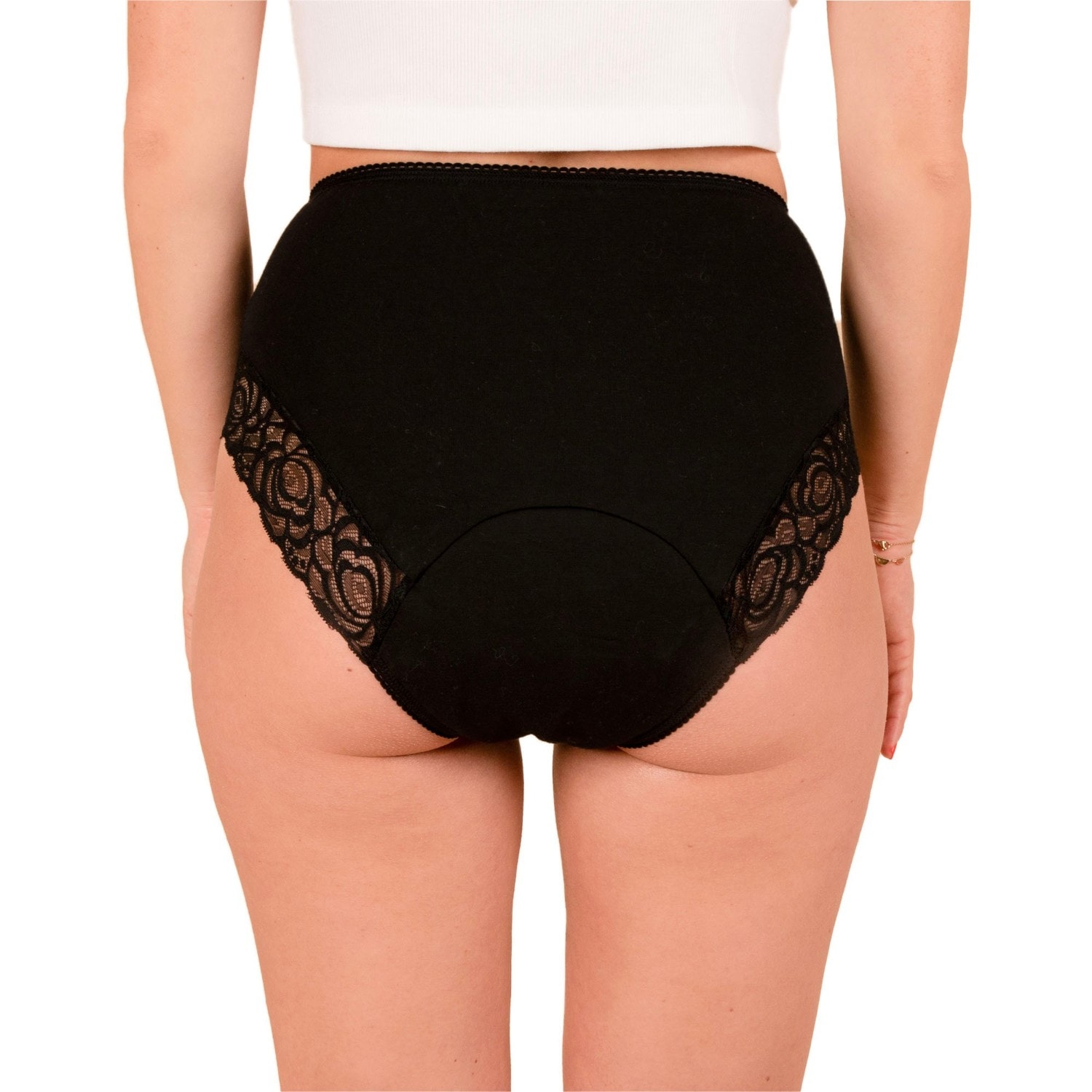 Černé menstruační kalhotky s vysokým pasem JHO pro silnou menstruaci