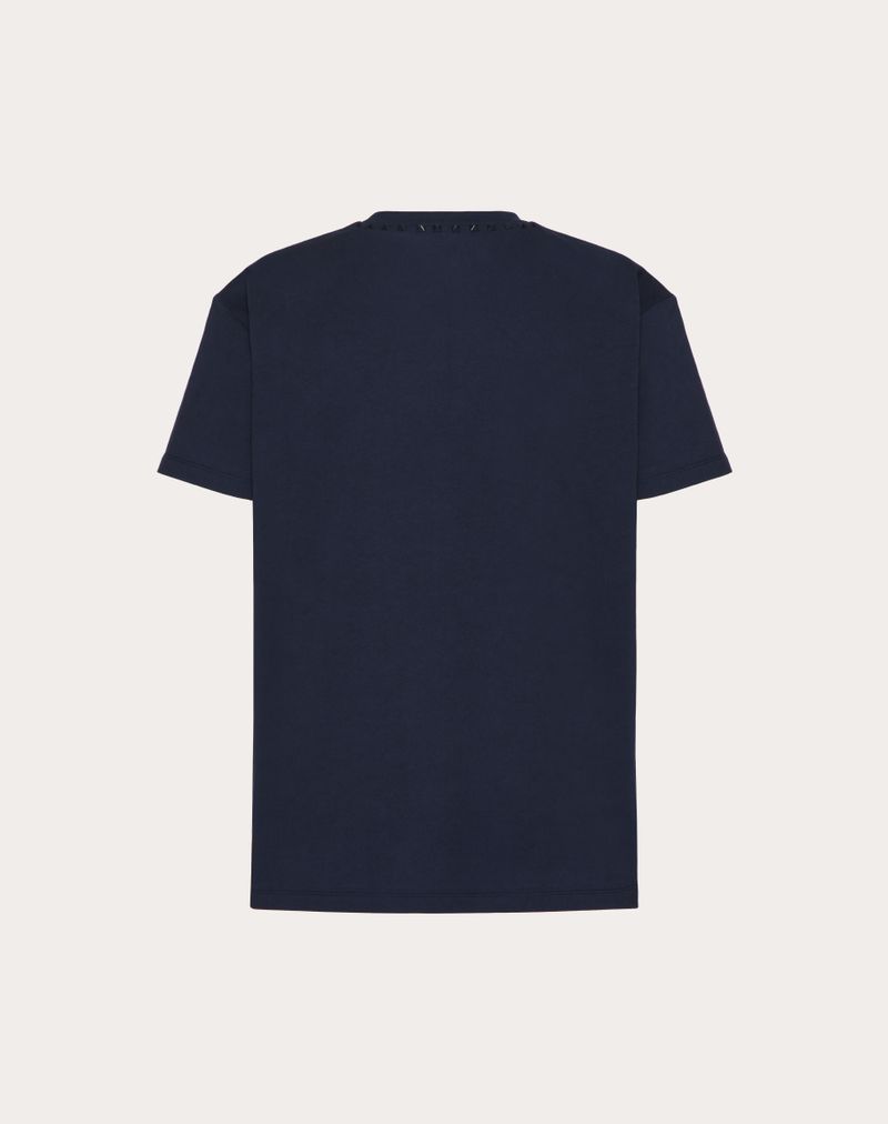 Sort T-shirt med rund hals og nitter fra Untitled i bomuld