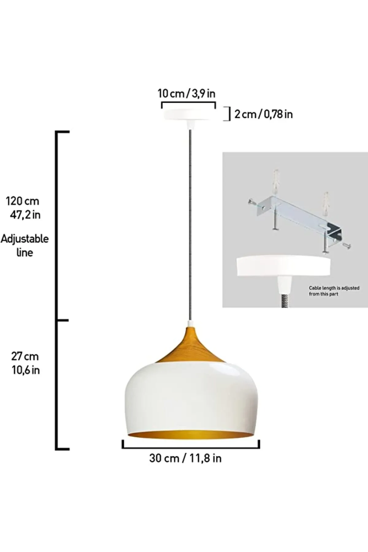 Bamyum  Metalllampe Holzfarbe
