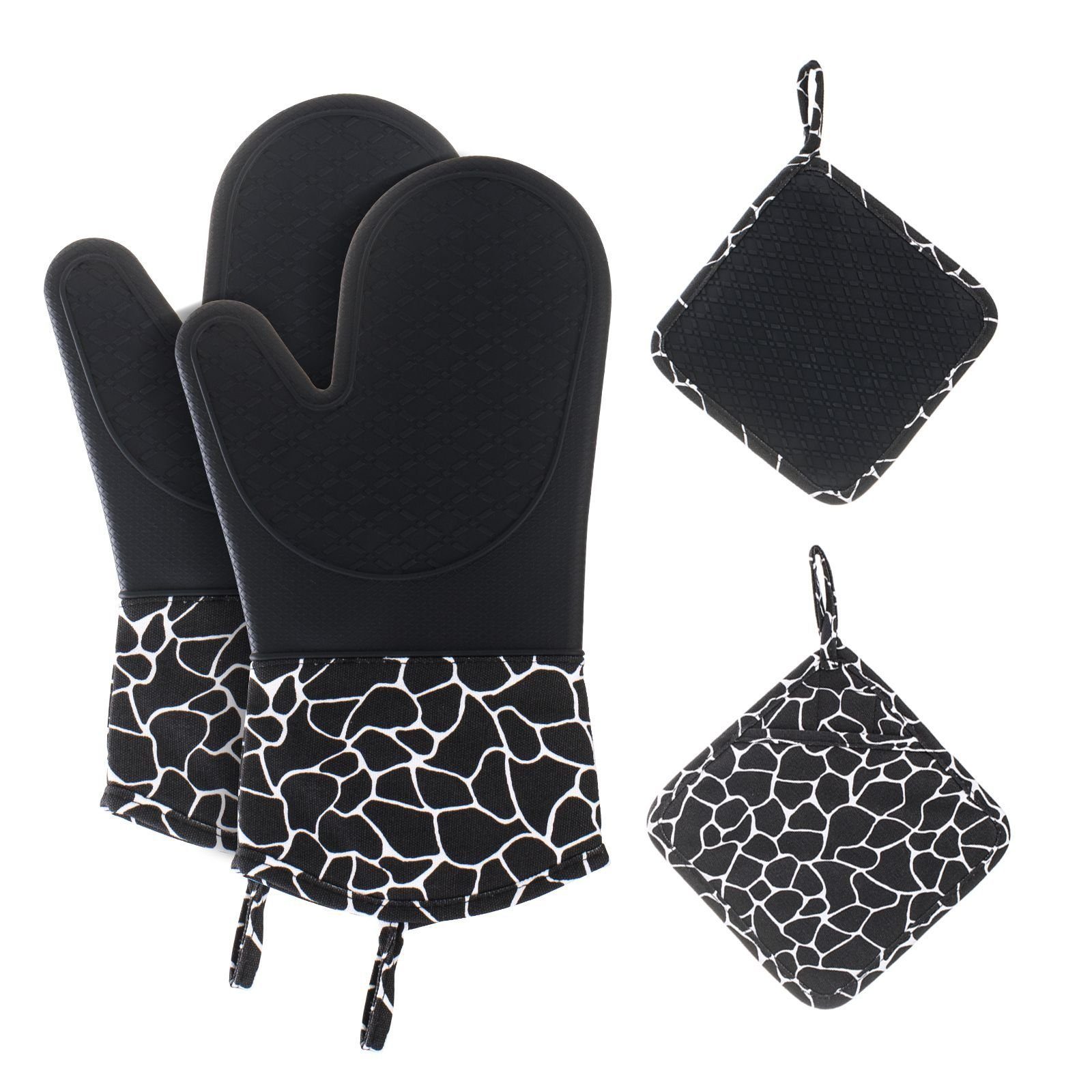 Elegear Topfhandschuhe 1Paar Handschuhe, 2Topflappen, (4-tlg), Anti-Rutsch