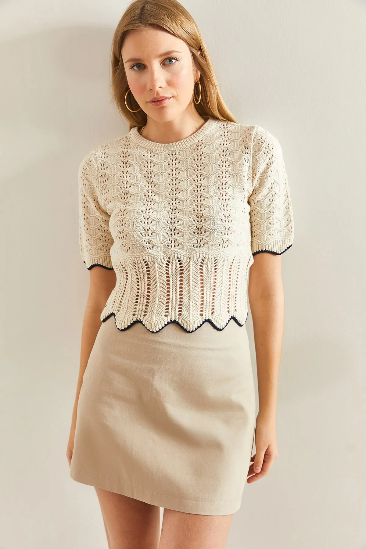 Bianco Lucci  Gemusterte Strickbluse für Damen