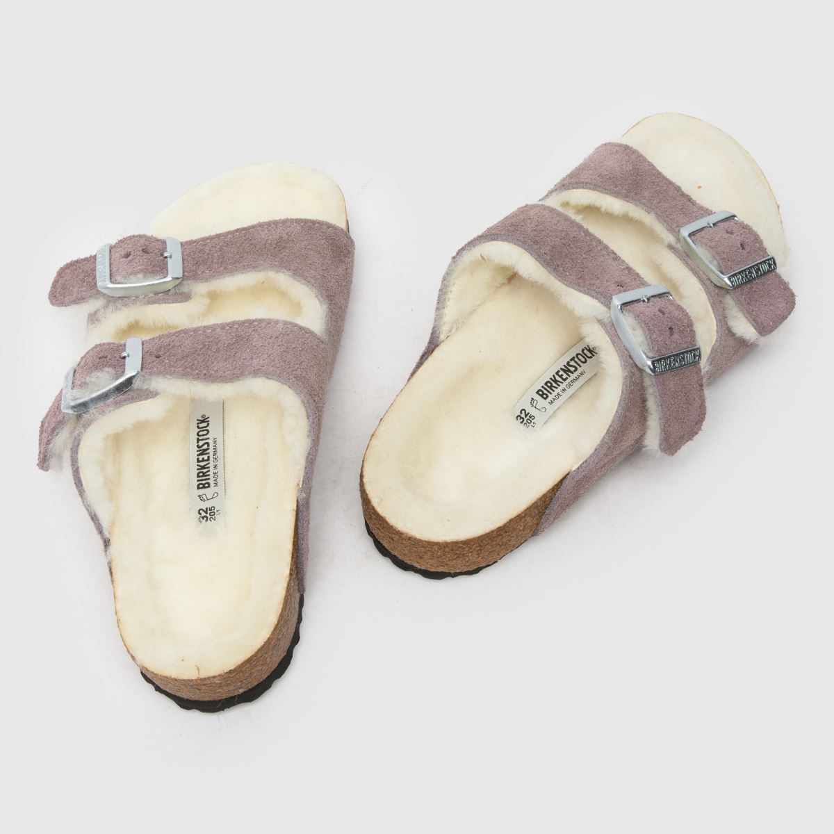 BIRKENSTOCK mályvaszínű arizonai báránybőr lányka junior szandál