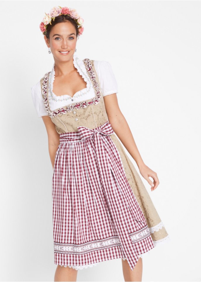 Dirndl mit Schürze, knieumspielend (2-tlg. Set)