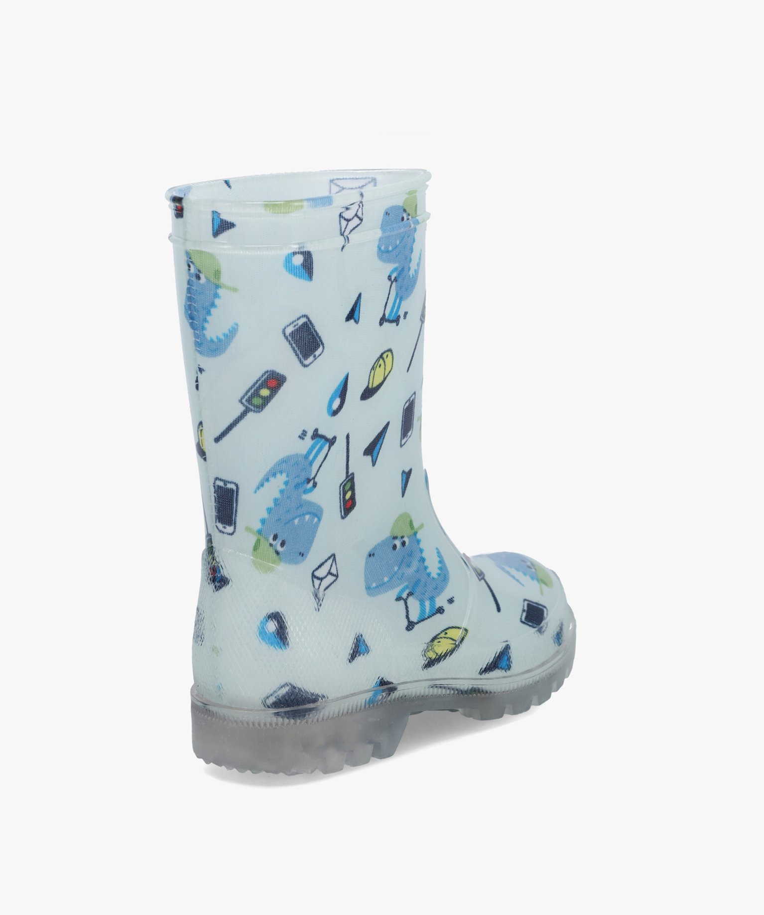 Bottes de pluie Garçon imprimées streetwear dinosaures gris | GEMO