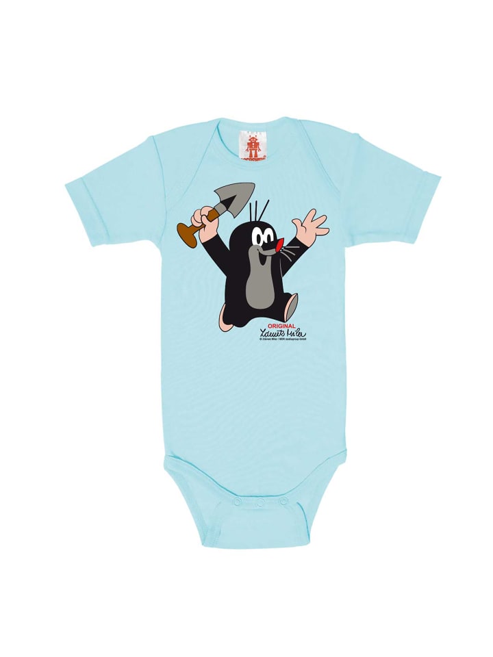 Logoshirt Babybody mit Print Der kleine Maulwurf in hellblau günstig kaufen