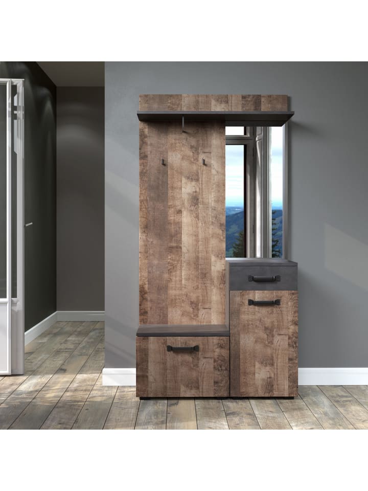 ebuy24 Kleiderschrank-Set Smile Grau 104 x 32 cm günstig kaufen onesize