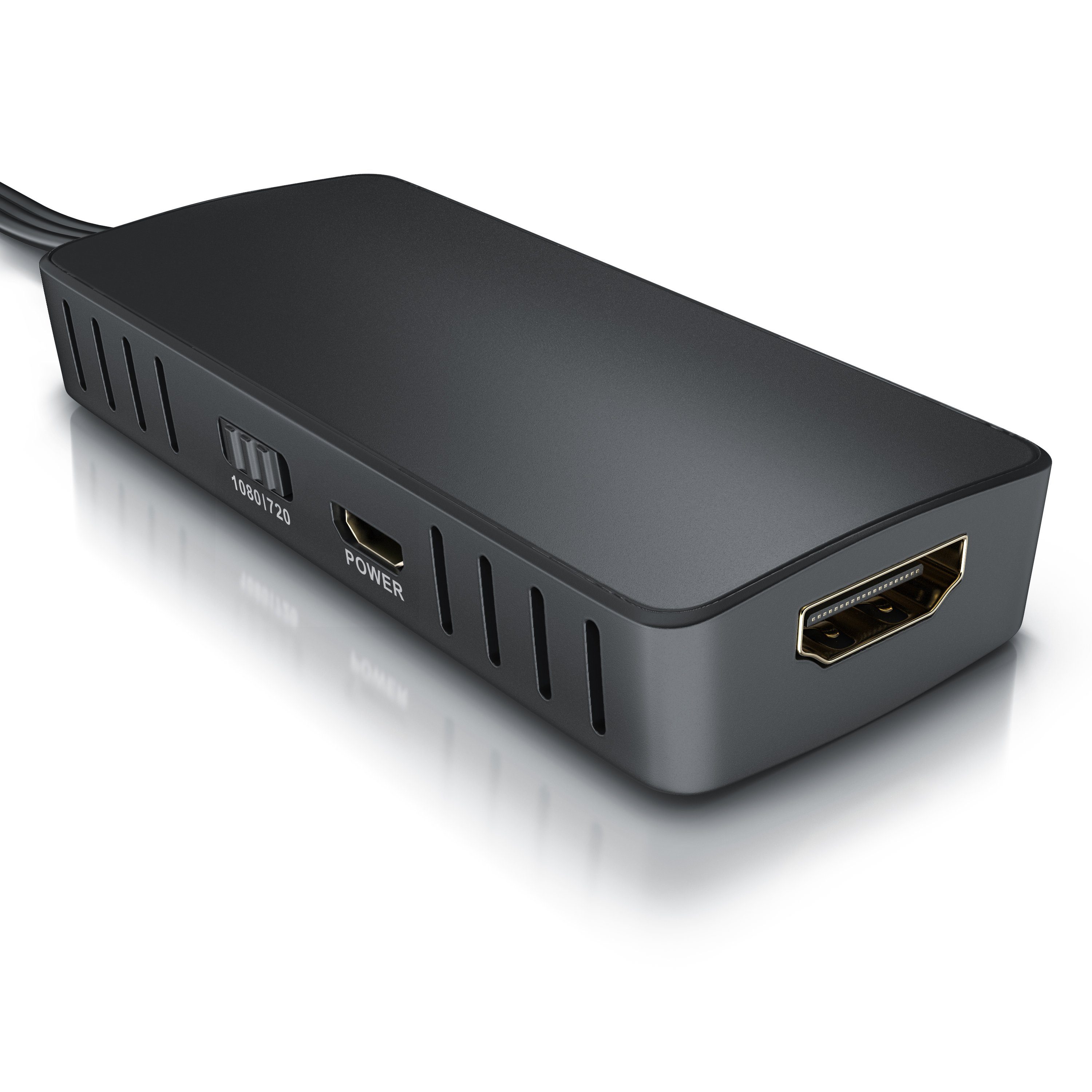 CSL Video-Adapter USB Typ A zu HDMI Typ A, Component-Video, Cinch, RCA Konverter, AV Composite, kompatibel zu Pal NTSC, 720p 1080p FullHD