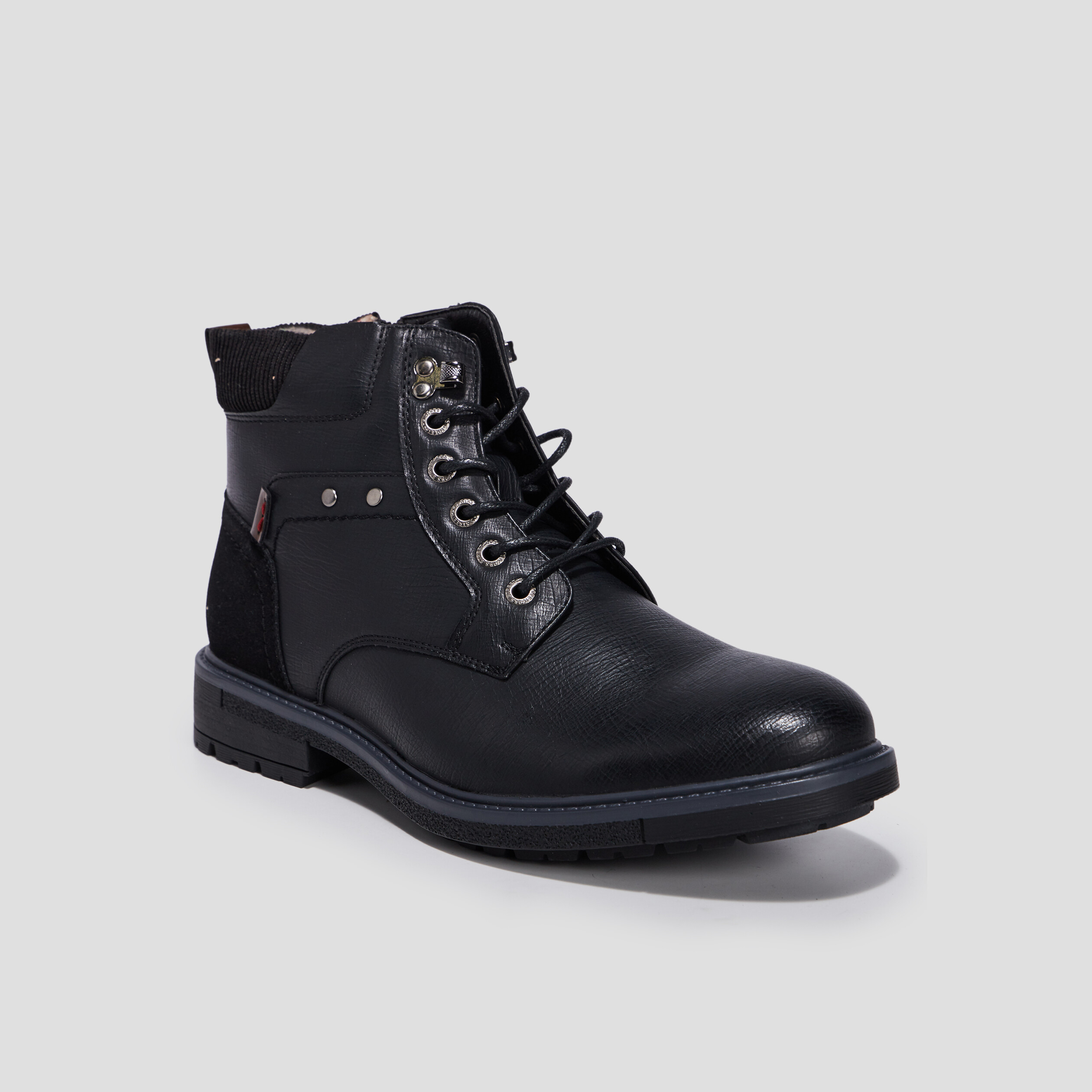 Bottines crantées zippées noir homme | La Halle