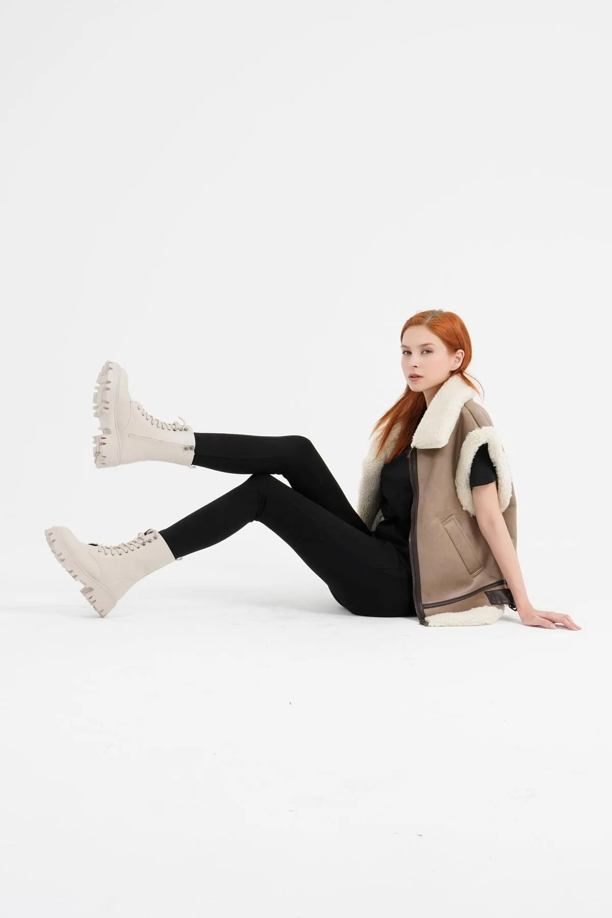 CZ London  Stiefelette - Beige - Blockabsatz