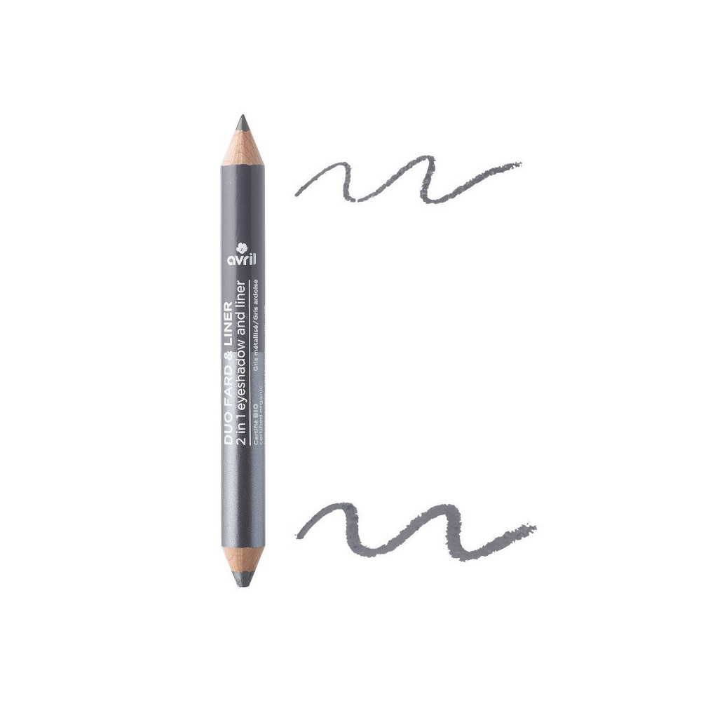 Avril Duo Fard & Liner Gris Ardoise/Gris Métallisé Certifié Bio