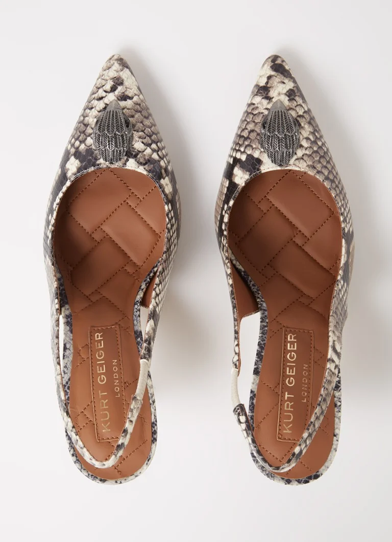 Kurt Geiger Belgravia nahkainen slingback-laukku käärmeennahkakuviolla