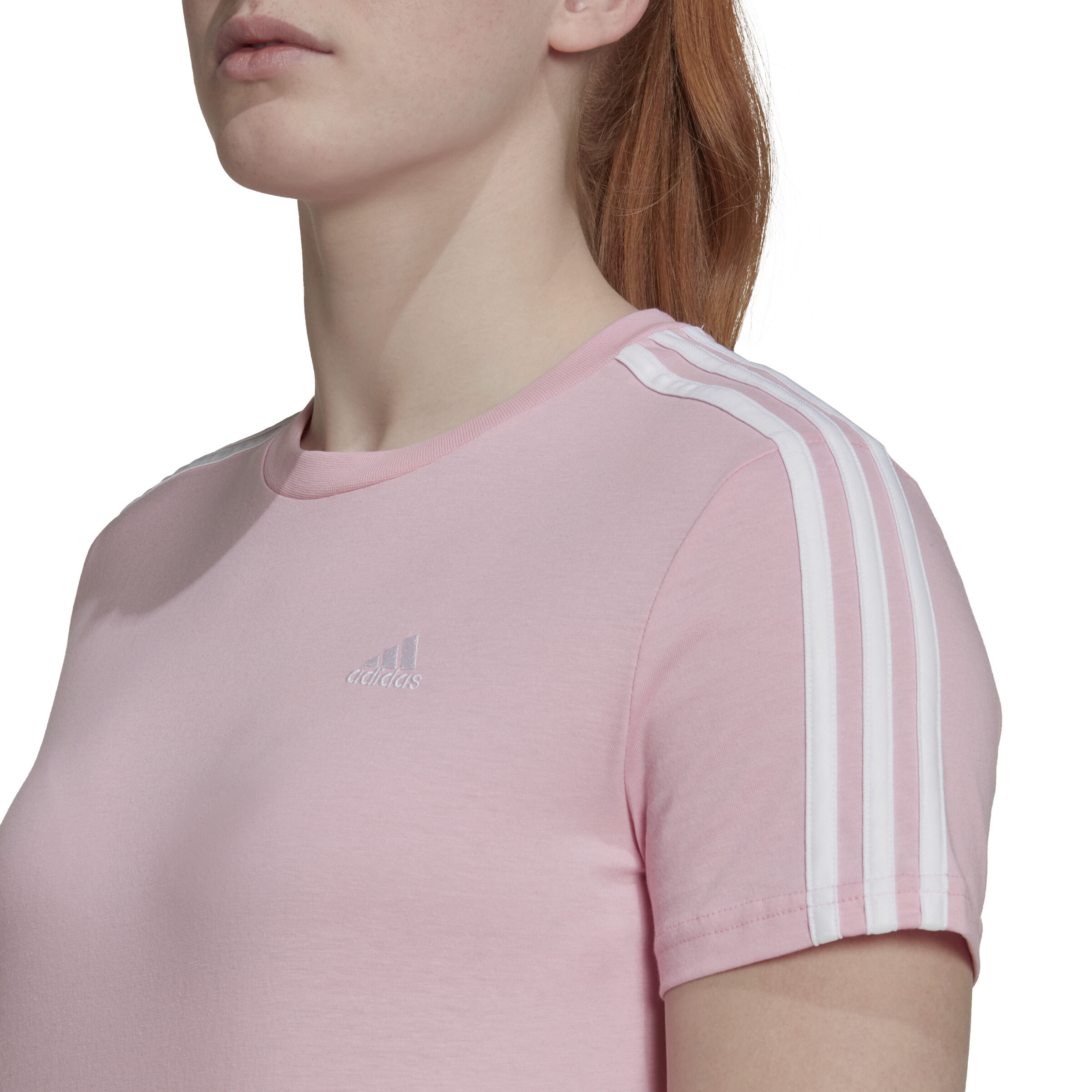 3 Stripes Cropped T-Shirt Damen - Pink