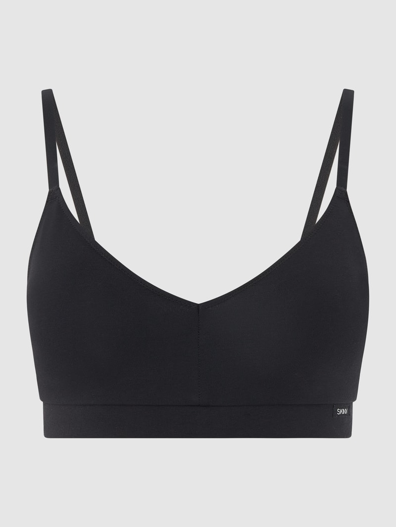 Bustier aus Baumwollmischung in schwarz