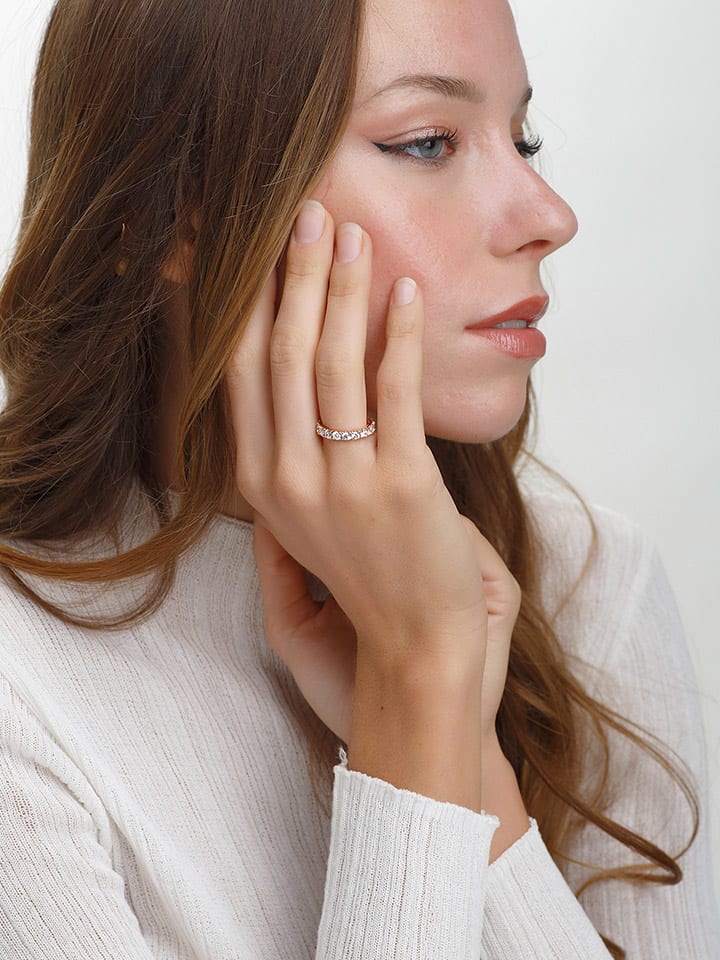 Pandora Rosévergold. Ring mit Edelsteinen günstig kaufen