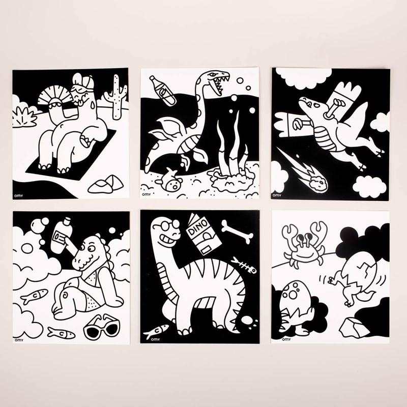 Pochette Velvet Coloring Dinos - OMY