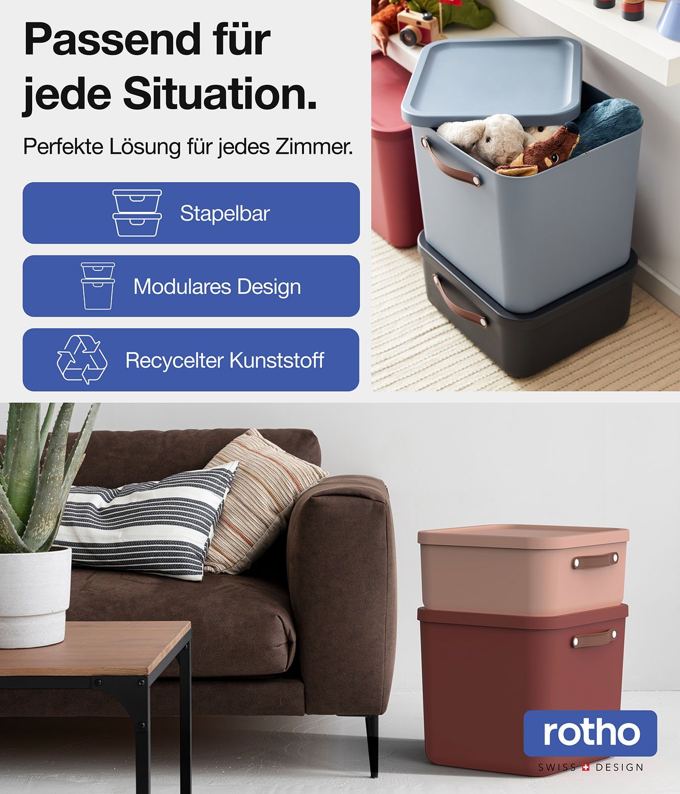 ROTHO Aufbewahrungsbox (Aufbewahrungsset, 2er-Set)