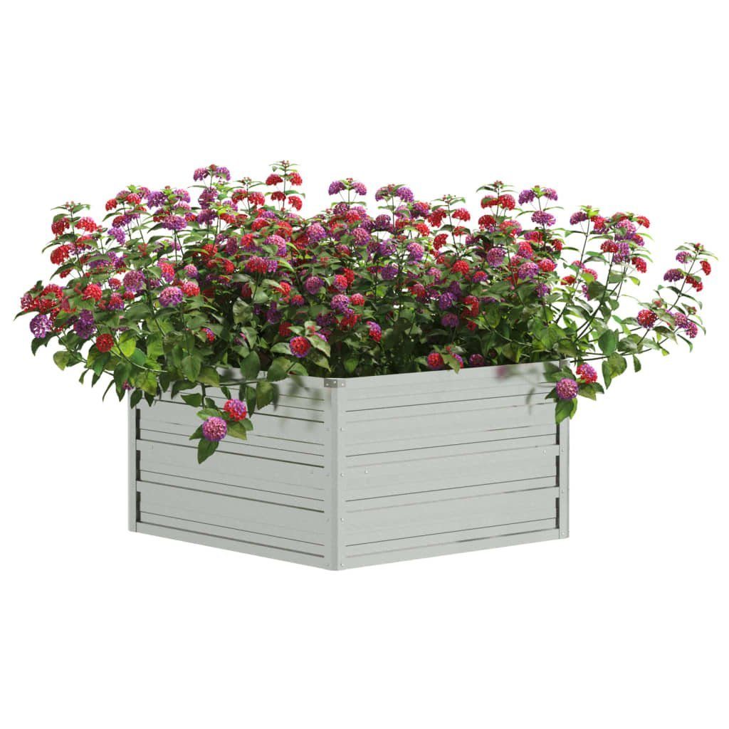 vidaXL Hochbeet Garten-Hochbeet 129x45 cm Verzinkter Stahl Silber