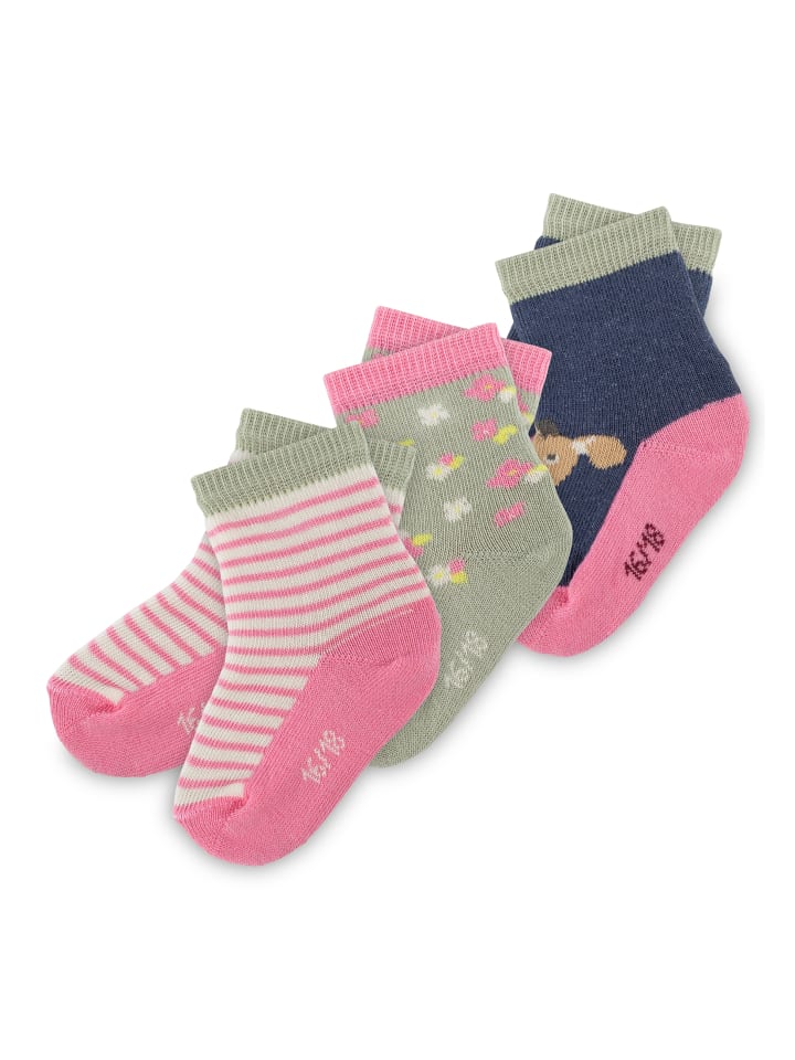 Sigikid Socken-Set 3er Funny Dog in Grün/Rosa/Blau günstig kaufen