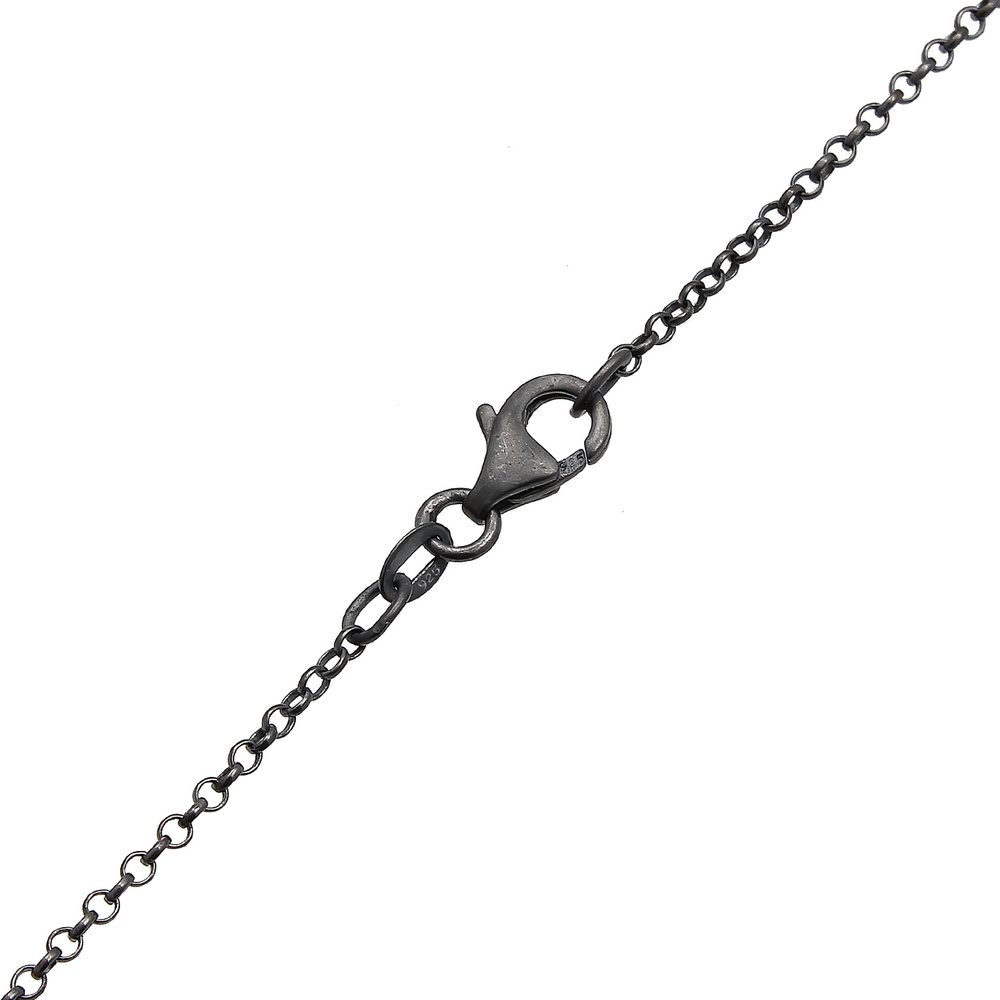 KUZZOI KUZZOI Collier Herren Erbskette Buddha Kopf Oxidiert 925 Silber Bijoux