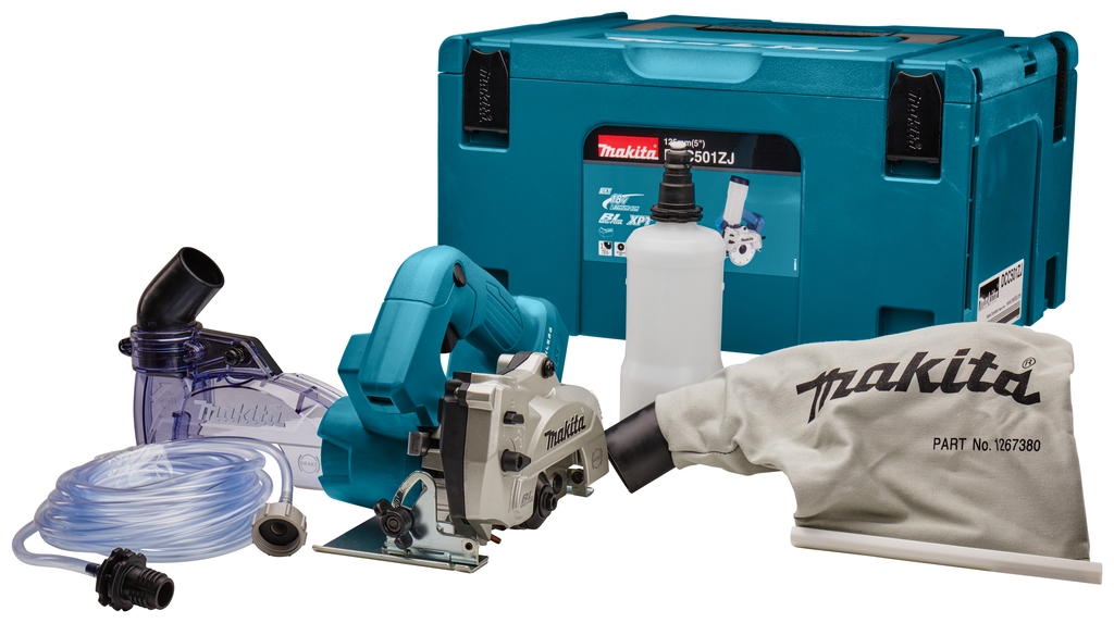 Mașină de frezat diamantată Makita DCC500ZJX6, 18 V, umedă și uscată, 125 mm, fără baterie și încărcător