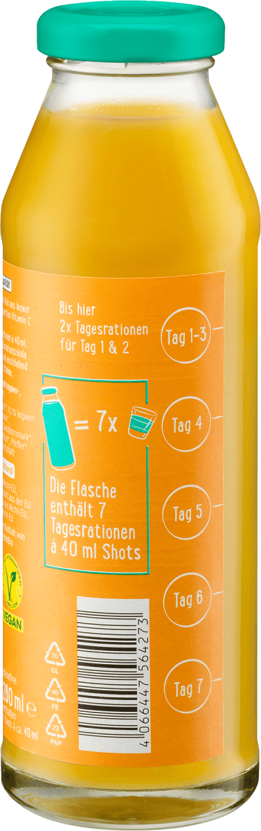 7 Tage Shot Ingwer Kurkuma, 280 ml