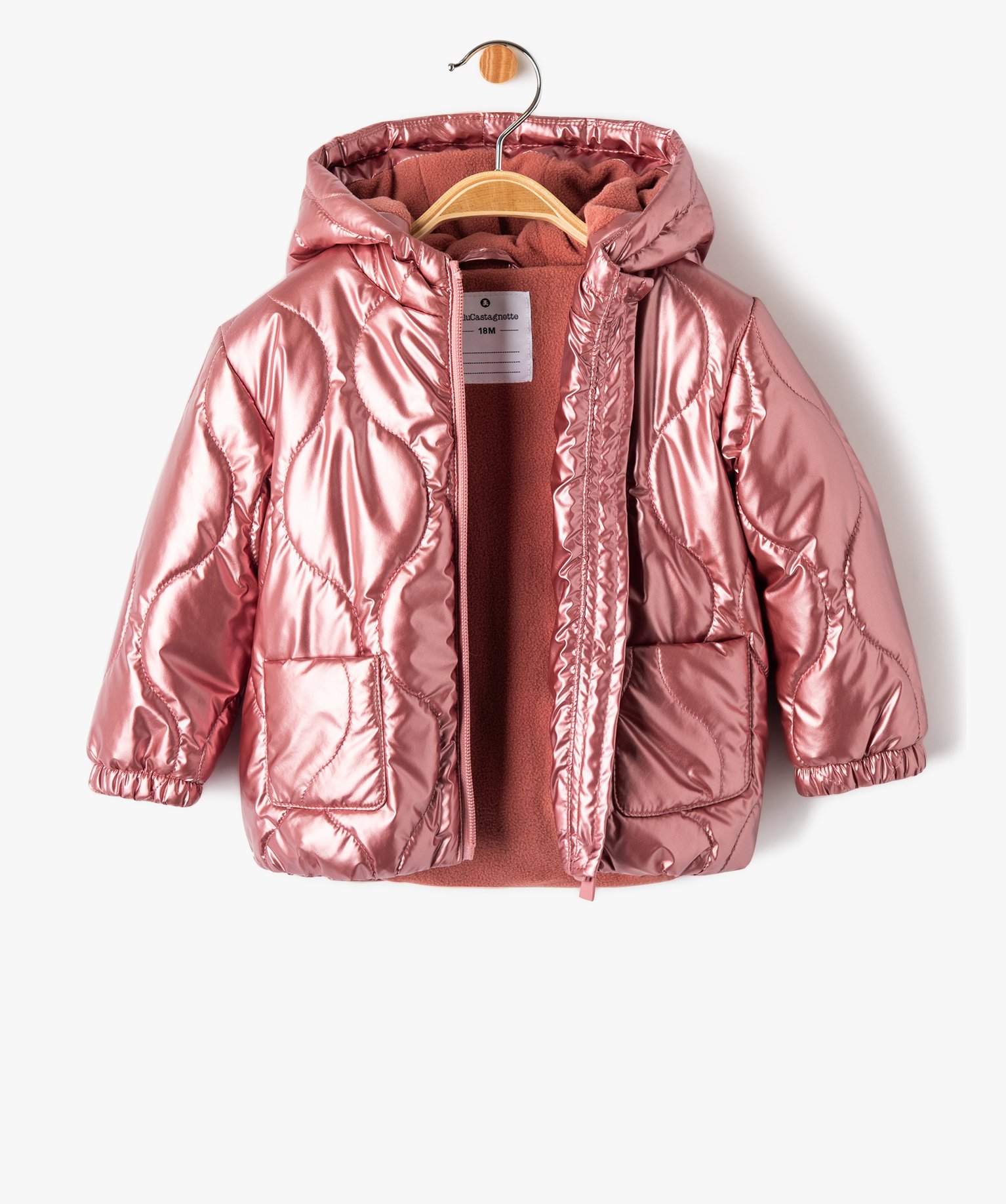 Blouson fille à capuche et doublure chaude - LuluCastagnette rose | GEMO