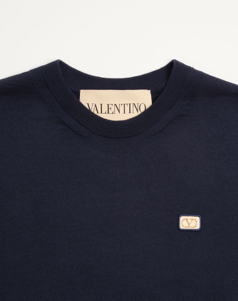 Valentino uldtrøje med V-logo-mærke
