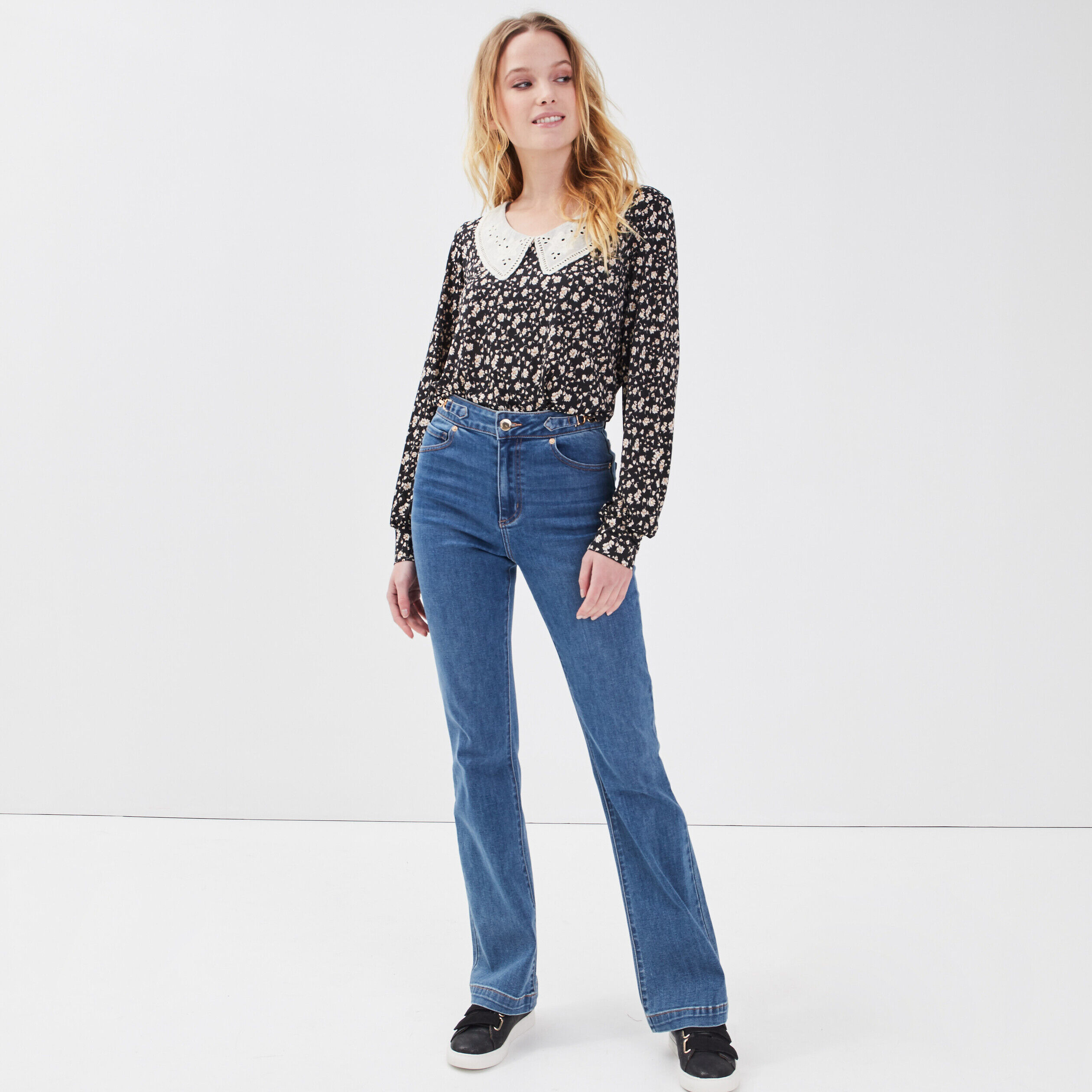 Blouse manches longues noir femme | Cache Cache