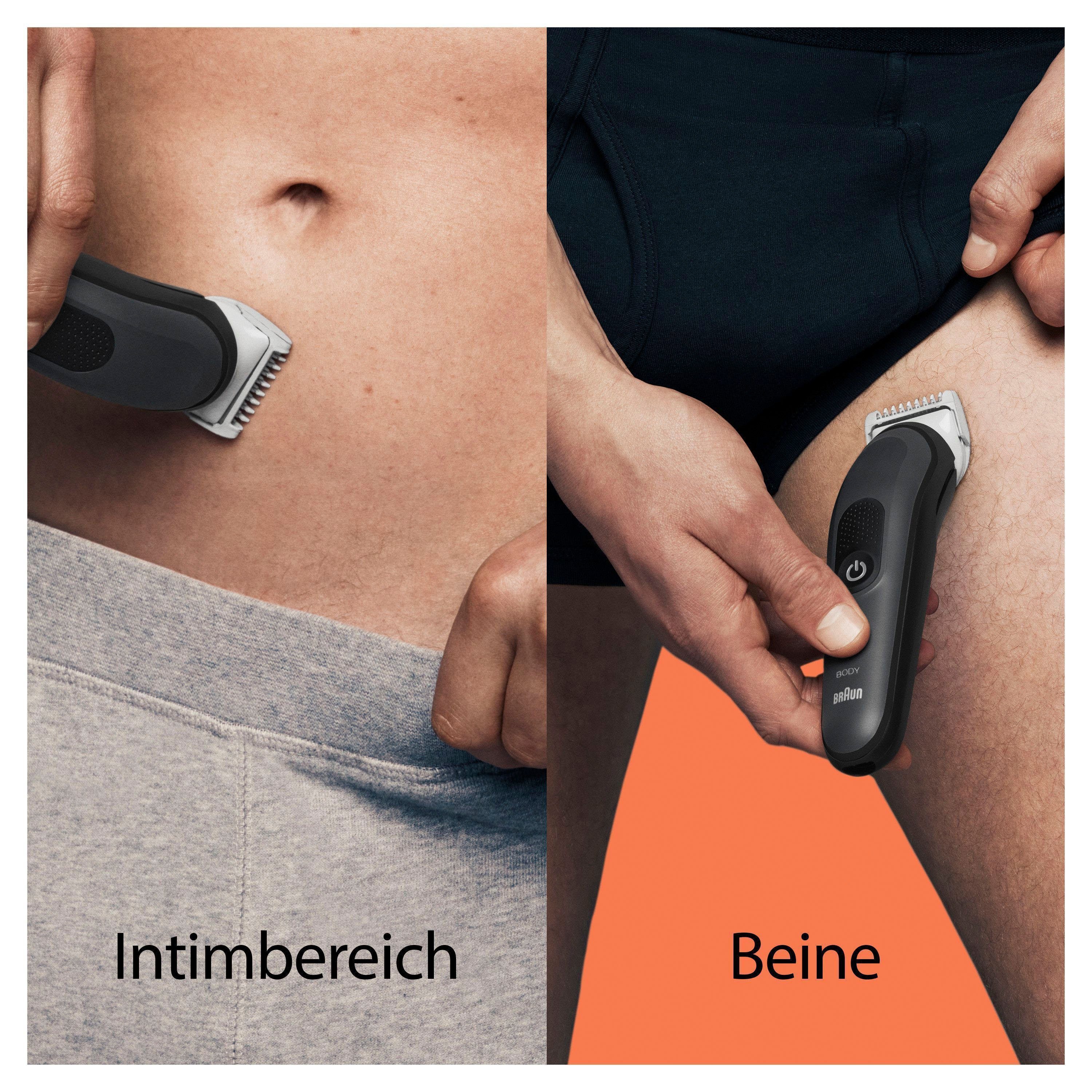 Braun Haarschneider Bodygroomer BG3340, SkinShield-Technologie, Abwaschbar