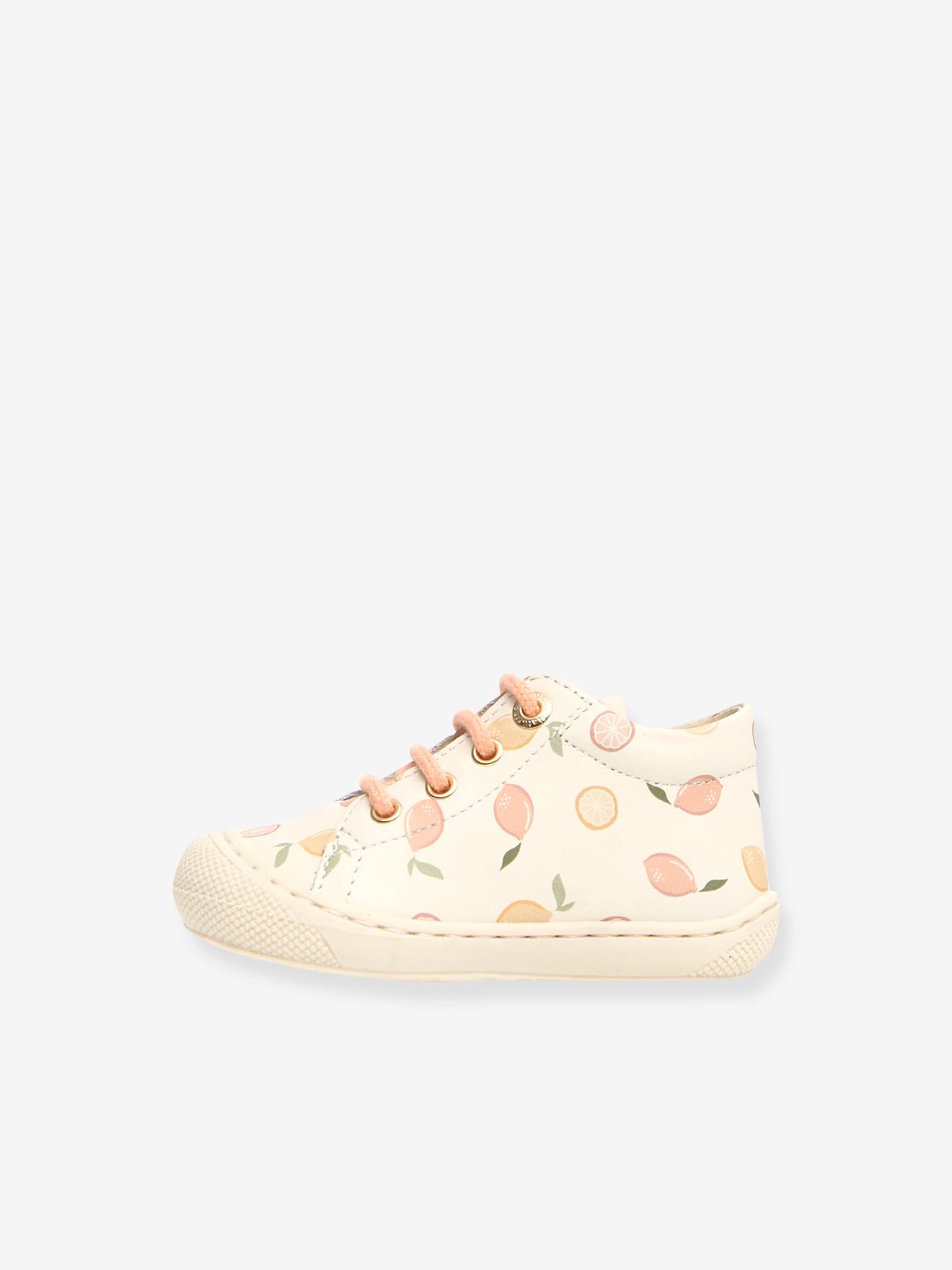 Naturino Baby Lauflernschuhe mit Schnürung Cocoon NATURINO, Zitronen - weiß