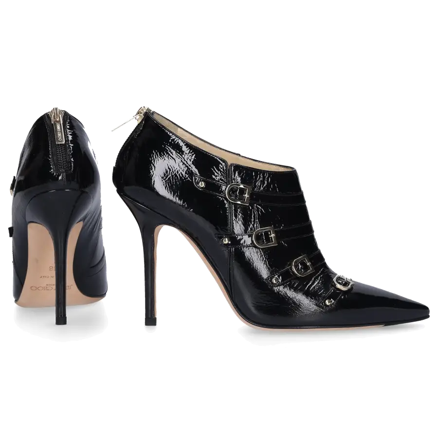 Jimmy Choo - Stiefeletten KAISER Lackleder Logo schwarz - schwarz
