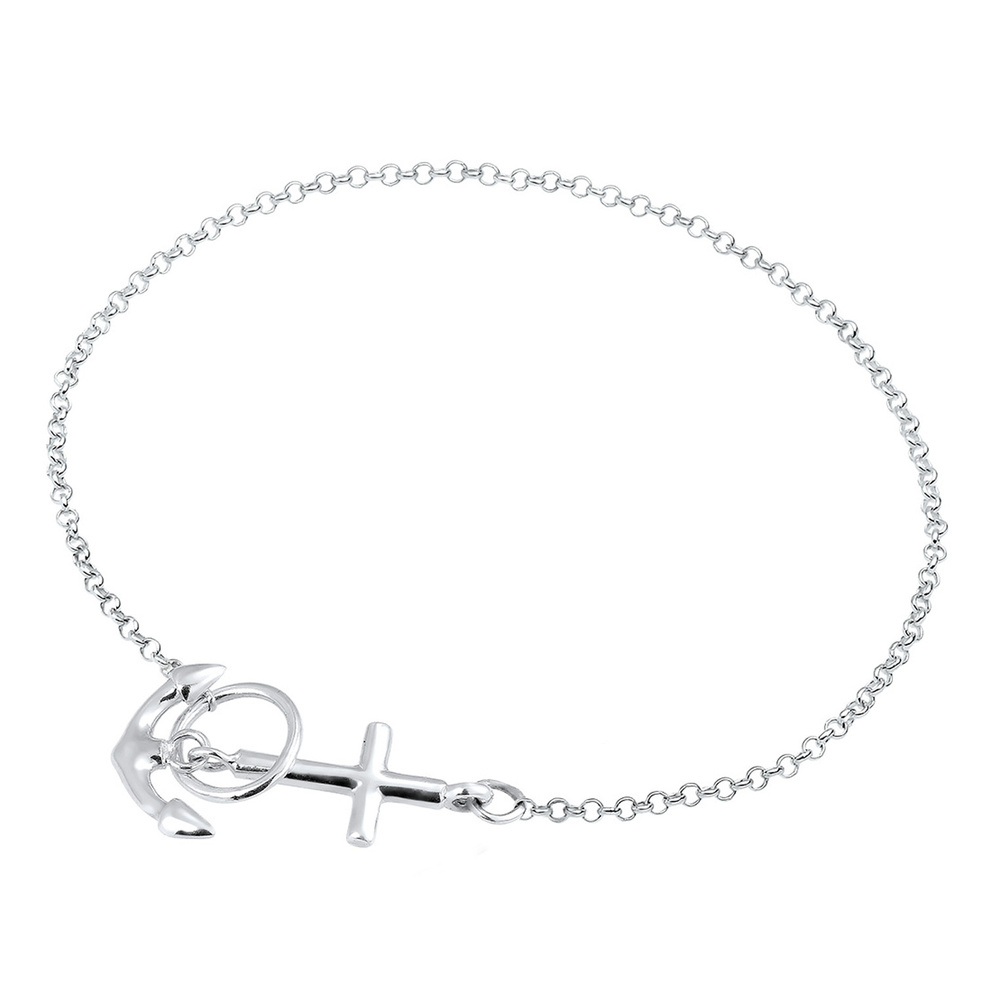 Elli Elli Bracelet Femme Motif de la Coix d'Ancrage en Argent Sterling 925 Bracelet