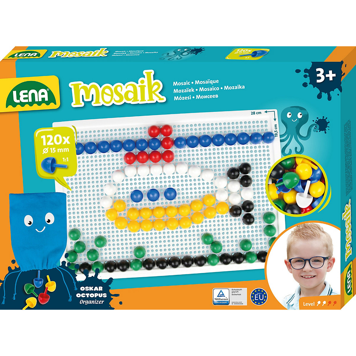 Mosaik Set color, 15 mm, 120 Stecker