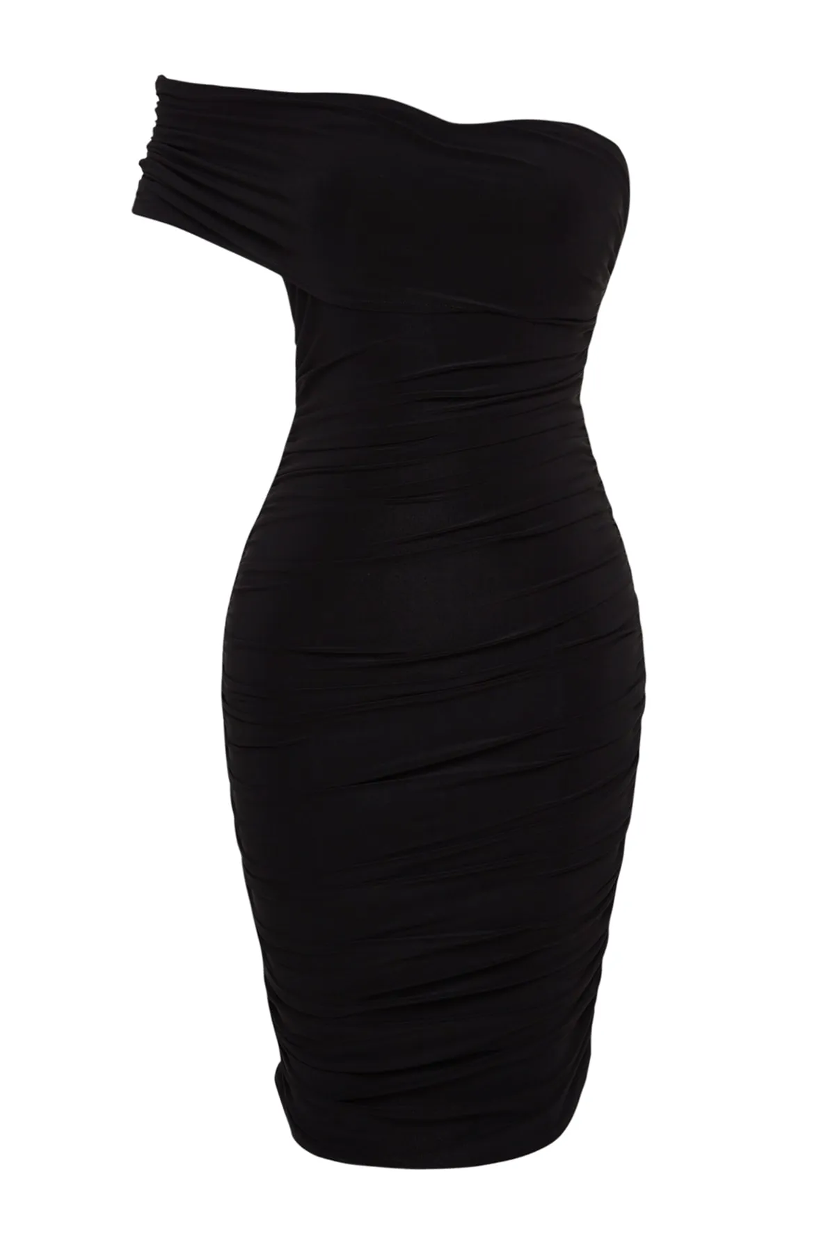 Trendyol Collection  Schwarzes, tailliertes gestricktes Abendkleid TPRSS22EL2037