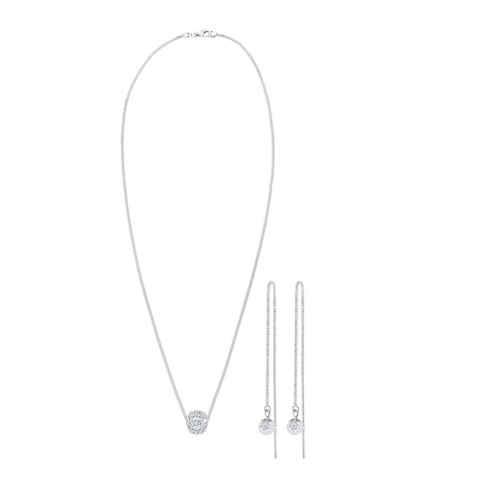 Elli Elli Ensemble de Bijoux Collier Hänger Kristalle 925 Silber Bijoux