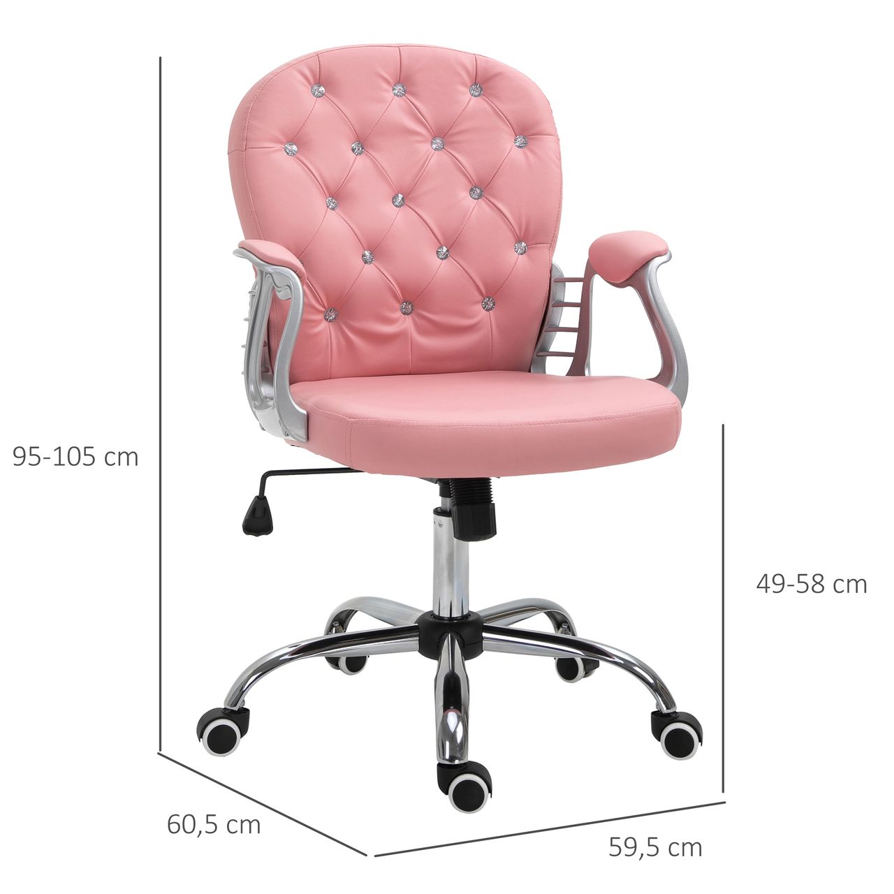 Vinsetto Ergonomischer Bürostuhl Chefsessel Gepolsterte Rückenlehne Grau